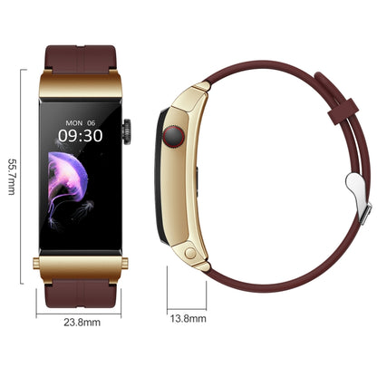 M6 1.5 inch Silicone Band Earphone Detachable IP68 Waterproof Smart Watch Support Bluetooth Call, Steel Band (Red)