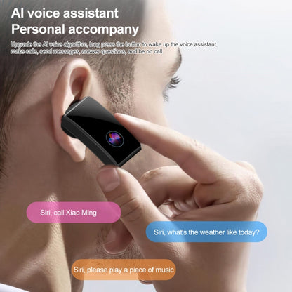 M6 1.5 inch Silicone Band Earphone Detachable IP68 Waterproof Smart Watch Support Bluetooth Call, Silicone Band (Black), Steel Band (Red)