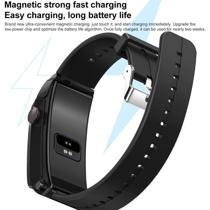 M6 1.5 inch Silicone Band Earphone Detachable IP68 Waterproof Smart Watch Support Bluetooth Call, Steel Band (Red)