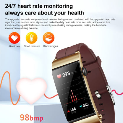 M6 1.5 inch Silicone Band Earphone Detachable IP68 Waterproof Smart Watch Support Bluetooth Call, Steel Band (Red)