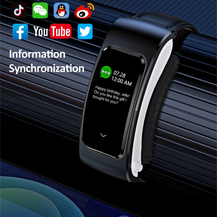 K60 1.08 inch Silicone and Earphone Detachable Life Waterproof Smart Watch Support Bluetooth Call, Silicone Band (Black), Silicone Band (Black Silver)