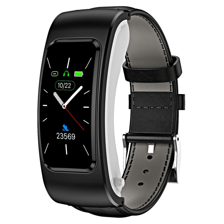 Montre intelligente étanche K60 de 1,08 pouce avec bracelet en cuir et écouteur détachable, prenant en charge les appels Bluetooth, bracelet en cuir (noir argent), bracelet en cuir (noir), bracelet en cuir (marron argent)