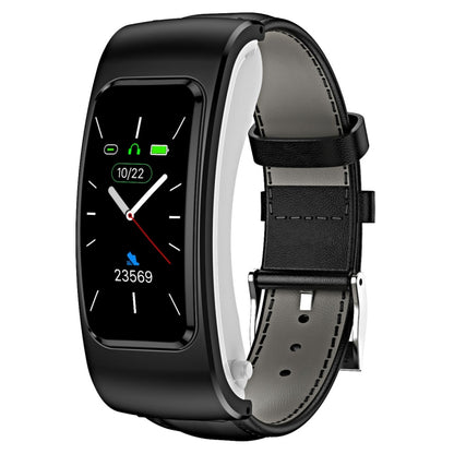 Montre intelligente étanche K60 de 1,08 pouce avec bracelet en cuir et écouteur détachable, prenant en charge les appels Bluetooth, bracelet en cuir (noir argent), bracelet en cuir (noir), bracelet en cuir (marron argent)