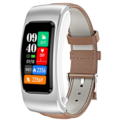 Montre intelligente étanche K60 de 1,08 pouce avec bracelet en cuir et écouteur détachable, prenant en charge les appels Bluetooth, bracelet en cuir (noir argent), bracelet en cuir (noir), bracelet en cuir (marron argent)