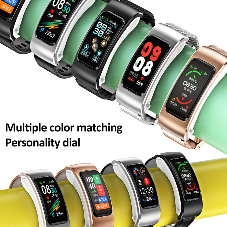 Montre intelligente étanche K60 de 1,08 pouce avec bracelet en cuir et écouteur détachable, prenant en charge les appels Bluetooth, bracelet en cuir (noir argent), bracelet en cuir (noir), bracelet en cuir (marron argent)