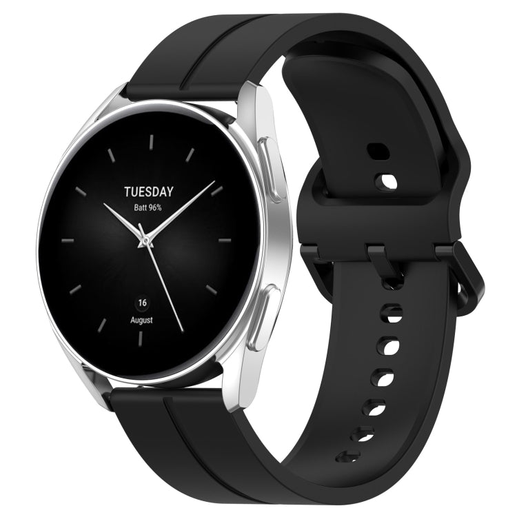 Universal Flat Head Groove Silicone Watch Band, 20mm, 22mm