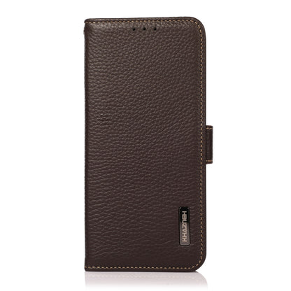 KHAZNEH Side-Magnetic Litchi Genuine Leather RFID Phone Case, For Google Pixel 7A, For Xiaomi Redmi Note 12 4G Global