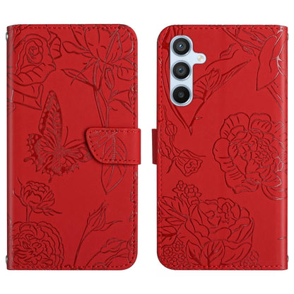 Skin Feel Butterfly Peony Embossed Leather Phone Case, For Google Pixel 7A, For Samsung Galaxy M14 5G