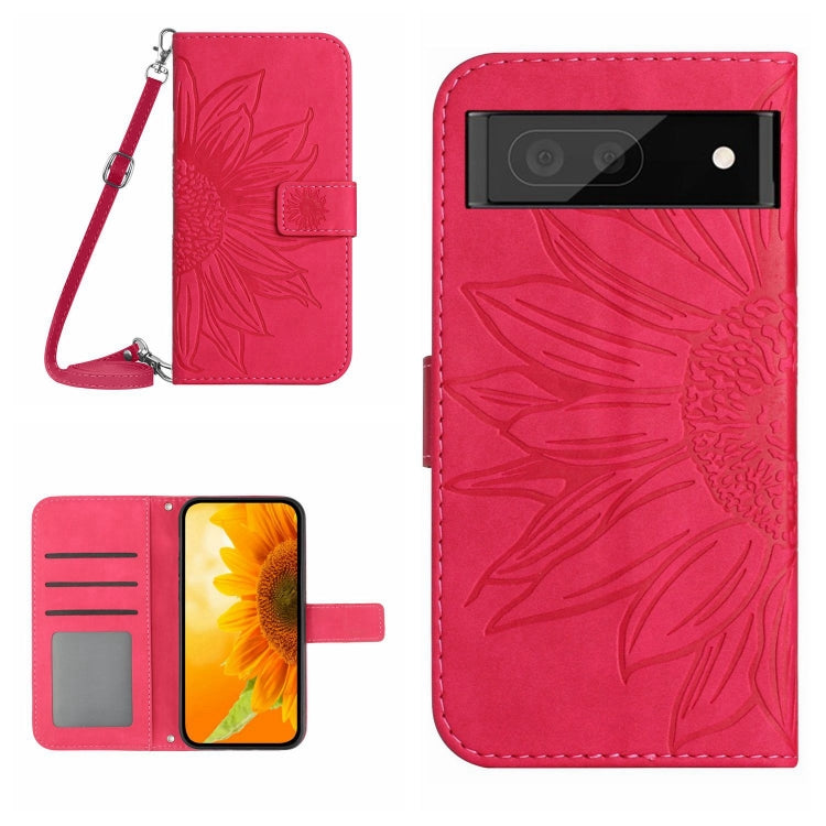 Skin Feel Sun Flower Pattern Flip Leather Phone Case with Lanyard, For Google Pixel 7A, For Samsung Galaxy M14 5G