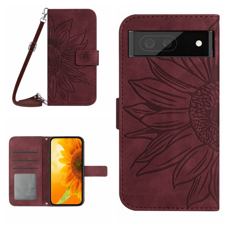 Skin Feel Sun Flower Pattern Flip Leather Phone Case with Lanyard, For Google Pixel 7A, For Samsung Galaxy M14 5G