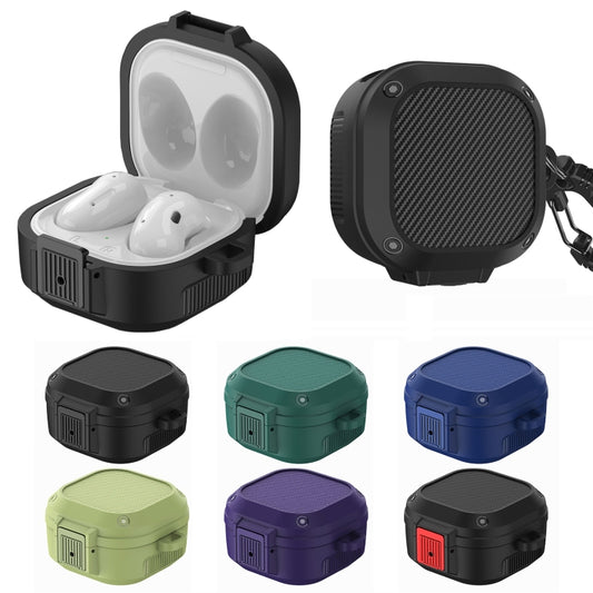 Étui en silicone pour écouteurs sans fil avec interrupteur et mousqueton pour Samsung Galaxy Buds Live / Buds2 / Buds Pro / Buds2 Pro