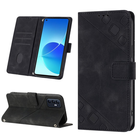 Skin-feel Embossed Leather Phone Case, For OPPO Reno6 5G, For OPPO A9 2020 / A5 2020 / A11X, For OPPO A16 / A54S, For OPPO A16K, For OPPO A57 5G 2022 / Realme V23 / Narzo 50 5G / A77 5G / K10 5G Global / A57 4G / V23i, For OPPO A57E 5G, For OPPO A58 5G...