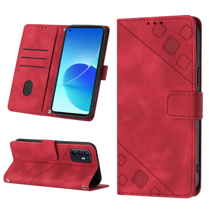 Skin-feel Embossed Leather Phone Case, For OPPO Reno6 5G, For OPPO A9 2020 / A5 2020 / A11X, For OPPO A16 / A54S, For OPPO A16K, For OPPO A57 5G 2022 / Realme V23 / Narzo 50 5G / A77 5G / K10 5G Global / A57 4G / V23i, For OPPO A57E 5G, For OPPO A58 5G...