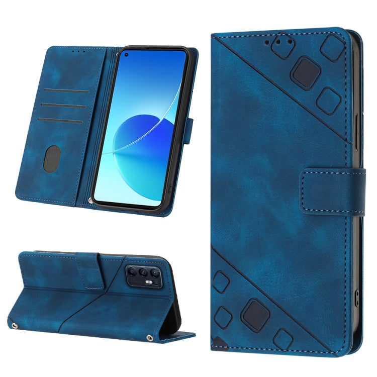 Skin-feel Embossed Leather Phone Case, For OPPO Reno6 5G, For OPPO A9 2020 / A5 2020 / A11X, For OPPO A16 / A54S, For OPPO A16K, For OPPO A57 5G 2022 / Realme V23 / Narzo 50 5G / A77 5G / K10 5G Global / A57 4G / V23i, For OPPO A57E 5G, For OPPO A58 5G...