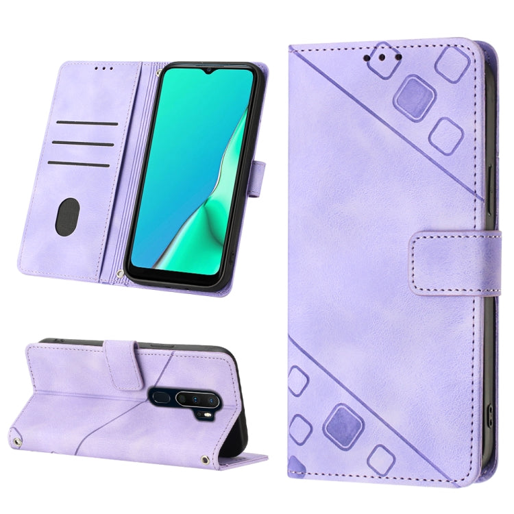 Skin-feel Embossed Leather Phone Case, For OPPO Reno6 5G, For OPPO A9 2020 / A5 2020 / A11X, For OPPO A16 / A54S, For OPPO A16K, For OPPO A57 5G 2022 / Realme V23 / Narzo 50 5G / A77 5G / K10 5G Global / A57 4G / V23i, For OPPO A57E 5G, For OPPO A58 5G...