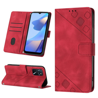 Skin-feel Embossed Leather Phone Case, For OPPO Reno6 5G, For OPPO A9 2020 / A5 2020 / A11X, For OPPO A16 / A54S, For OPPO A16K, For OPPO A57 5G 2022 / Realme V23 / Narzo 50 5G / A77 5G / K10 5G Global / A57 4G / V23i, For OPPO A57E 5G, For OPPO A58 5G...