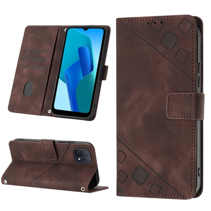 Skin-feel Embossed Leather Phone Case, For OPPO Reno6 5G, For OPPO A9 2020 / A5 2020 / A11X, For OPPO A16 / A54S, For OPPO A16K, For OPPO A57 5G 2022 / Realme V23 / Narzo 50 5G / A77 5G / K10 5G Global / A57 4G / V23i, For OPPO A57E 5G, For OPPO A58 5G...