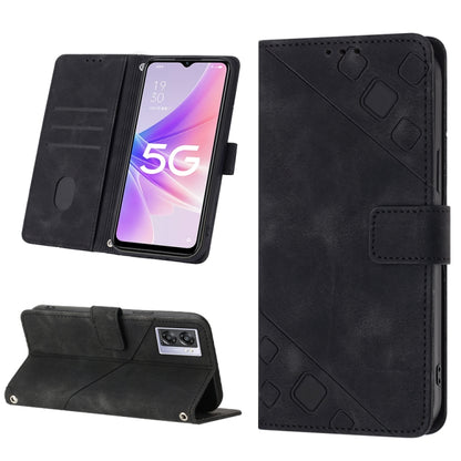 Skin-feel Embossed Leather Phone Case, For OPPO Reno6 5G, For OPPO A9 2020 / A5 2020 / A11X, For OPPO A16 / A54S, For OPPO A16K, For OPPO A57 5G 2022 / Realme V23 / Narzo 50 5G / A77 5G / K10 5G Global / A57 4G / V23i, For OPPO A57E 5G, For OPPO A58 5G...