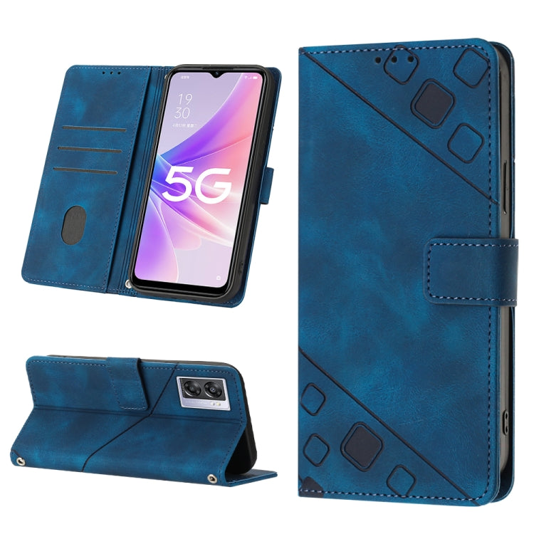 Skin-feel Embossed Leather Phone Case, For OPPO Reno6 5G, For OPPO A9 2020 / A5 2020 / A11X, For OPPO A16 / A54S, For OPPO A16K, For OPPO A57 5G 2022 / Realme V23 / Narzo 50 5G / A77 5G / K10 5G Global / A57 4G / V23i, For OPPO A57E 5G, For OPPO A58 5G...