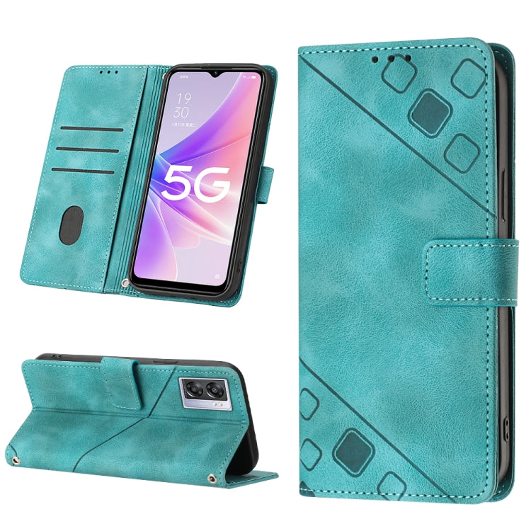 Skin-feel Embossed Leather Phone Case, For OPPO Reno6 5G, For OPPO A9 2020 / A5 2020 / A11X, For OPPO A16 / A54S, For OPPO A16K, For OPPO A57 5G 2022 / Realme V23 / Narzo 50 5G / A77 5G / K10 5G Global / A57 4G / V23i, For OPPO A57E 5G, For OPPO A58 5G...