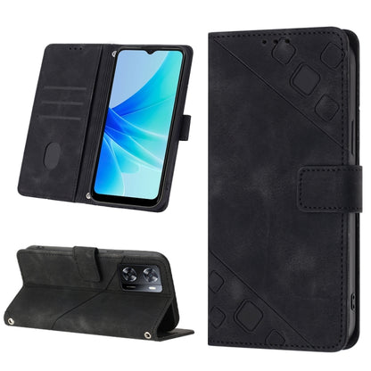 Skin-feel Embossed Leather Phone Case, For OPPO Reno6 5G, For OPPO A9 2020 / A5 2020 / A11X, For OPPO A16 / A54S, For OPPO A16K, For OPPO A57 5G 2022 / Realme V23 / Narzo 50 5G / A77 5G / K10 5G Global / A57 4G / V23i, For OPPO A57E 5G, For OPPO A58 5G...