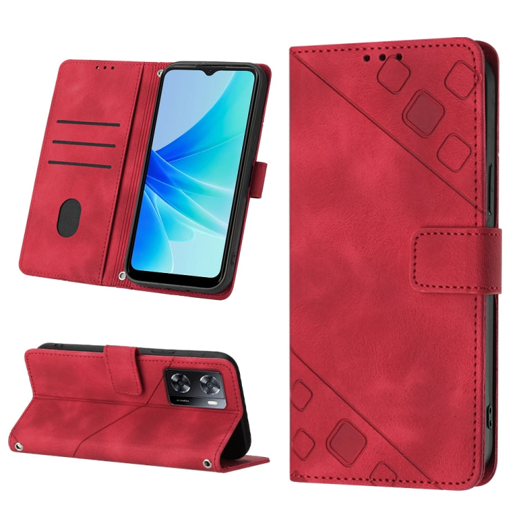 Skin-feel Embossed Leather Phone Case, For OPPO Reno6 5G, For OPPO A9 2020 / A5 2020 / A11X, For OPPO A16 / A54S, For OPPO A16K, For OPPO A57 5G 2022 / Realme V23 / Narzo 50 5G / A77 5G / K10 5G Global / A57 4G / V23i, For OPPO A57E 5G, For OPPO A58 5G...