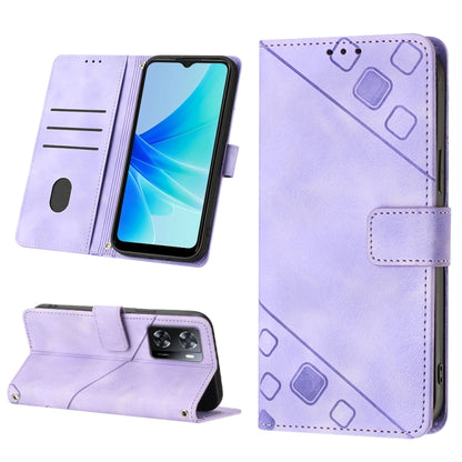 Skin-feel Embossed Leather Phone Case, For OPPO Reno6 5G, For OPPO A9 2020 / A5 2020 / A11X, For OPPO A16 / A54S, For OPPO A16K, For OPPO A57 5G 2022 / Realme V23 / Narzo 50 5G / A77 5G / K10 5G Global / A57 4G / V23i, For OPPO A57E 5G, For OPPO A58 5G...