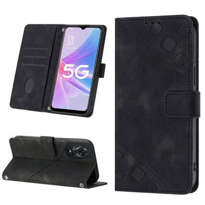 Skin-feel Embossed Leather Phone Case, For OPPO Reno6 5G, For OPPO A9 2020 / A5 2020 / A11X, For OPPO A16 / A54S, For OPPO A16K, For OPPO A57 5G 2022 / Realme V23 / Narzo 50 5G / A77 5G / K10 5G Global / A57 4G / V23i, For OPPO A57E 5G, For OPPO A58 5G...