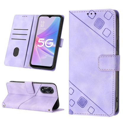 Skin-feel Embossed Leather Phone Case, For OPPO Reno6 5G, For OPPO A9 2020 / A5 2020 / A11X, For OPPO A16 / A54S, For OPPO A16K, For OPPO A57 5G 2022 / Realme V23 / Narzo 50 5G / A77 5G / K10 5G Global / A57 4G / V23i, For OPPO A57E 5G, For OPPO A58 5G...