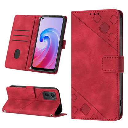 Skin-feel Embossed Leather Phone Case, For OPPO Reno6 5G, For OPPO A9 2020 / A5 2020 / A11X, For OPPO A16 / A54S, For OPPO A16K, For OPPO A57 5G 2022 / Realme V23 / Narzo 50 5G / A77 5G / K10 5G Global / A57 4G / V23i, For OPPO A57E 5G, For OPPO A58 5G...