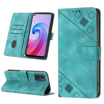 Skin-feel Embossed Leather Phone Case, For OPPO Reno6 5G, For OPPO A9 2020 / A5 2020 / A11X, For OPPO A16 / A54S, For OPPO A16K, For OPPO A57 5G 2022 / Realme V23 / Narzo 50 5G / A77 5G / K10 5G Global / A57 4G / V23i, For OPPO A57E 5G, For OPPO A58 5G...