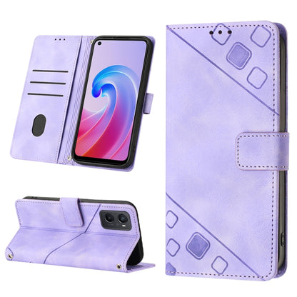 Skin-feel Embossed Leather Phone Case, For OPPO Reno6 5G, For OPPO A9 2020 / A5 2020 / A11X, For OPPO A16 / A54S, For OPPO A16K, For OPPO A57 5G 2022 / Realme V23 / Narzo 50 5G / A77 5G / K10 5G Global / A57 4G / V23i, For OPPO A57E 5G, For OPPO A58 5G...