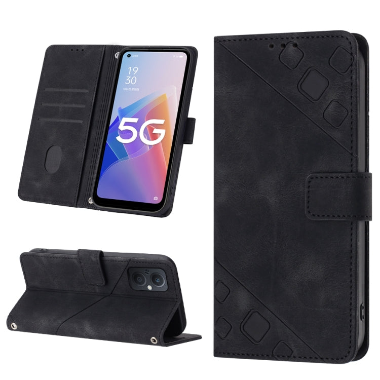Skin-feel Embossed Leather Phone Case, For OPPO Reno6 5G, For OPPO A9 2020 / A5 2020 / A11X, For OPPO A16 / A54S, For OPPO A16K, For OPPO A57 5G 2022 / Realme V23 / Narzo 50 5G / A77 5G / K10 5G Global / A57 4G / V23i, For OPPO A57E 5G, For OPPO A58 5G...