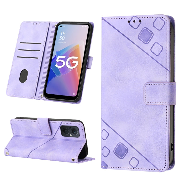 Skin-feel Embossed Leather Phone Case, For OPPO Reno6 5G, For OPPO A9 2020 / A5 2020 / A11X, For OPPO A16 / A54S, For OPPO A16K, For OPPO A57 5G 2022 / Realme V23 / Narzo 50 5G / A77 5G / K10 5G Global / A57 4G / V23i, For OPPO A57E 5G, For OPPO A58 5G...