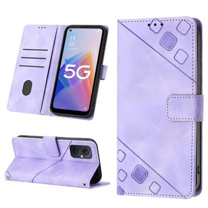 Skin-feel Embossed Leather Phone Case, For OPPO Reno6 5G, For OPPO A9 2020 / A5 2020 / A11X, For OPPO A16 / A54S, For OPPO A16K, For OPPO A57 5G 2022 / Realme V23 / Narzo 50 5G / A77 5G / K10 5G Global / A57 4G / V23i, For OPPO A57E 5G, For OPPO A58 5G...