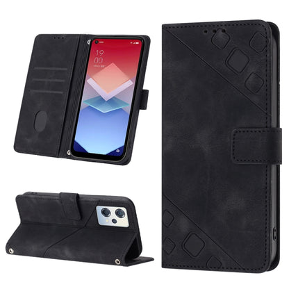 Skin-feel Embossed Leather Phone Case, For OPPO Reno6 5G, For OPPO A9 2020 / A5 2020 / A11X, For OPPO A16 / A54S, For OPPO A16K, For OPPO A57 5G 2022 / Realme V23 / Narzo 50 5G / A77 5G / K10 5G Global / A57 4G / V23i, For OPPO A57E 5G, For OPPO A58 5G...