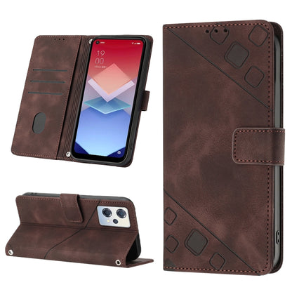 Skin-feel Embossed Leather Phone Case, For OPPO Reno6 5G, For OPPO A9 2020 / A5 2020 / A11X, For OPPO A16 / A54S, For OPPO A16K, For OPPO A57 5G 2022 / Realme V23 / Narzo 50 5G / A77 5G / K10 5G Global / A57 4G / V23i, For OPPO A57E 5G, For OPPO A58 5G...