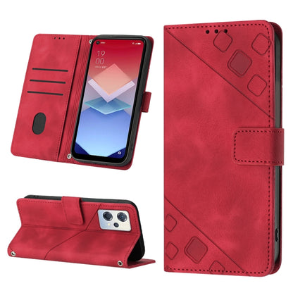 Skin-feel Embossed Leather Phone Case, For OPPO Reno6 5G, For OPPO A9 2020 / A5 2020 / A11X, For OPPO A16 / A54S, For OPPO A16K, For OPPO A57 5G 2022 / Realme V23 / Narzo 50 5G / A77 5G / K10 5G Global / A57 4G / V23i, For OPPO A57E 5G, For OPPO A58 5G...
