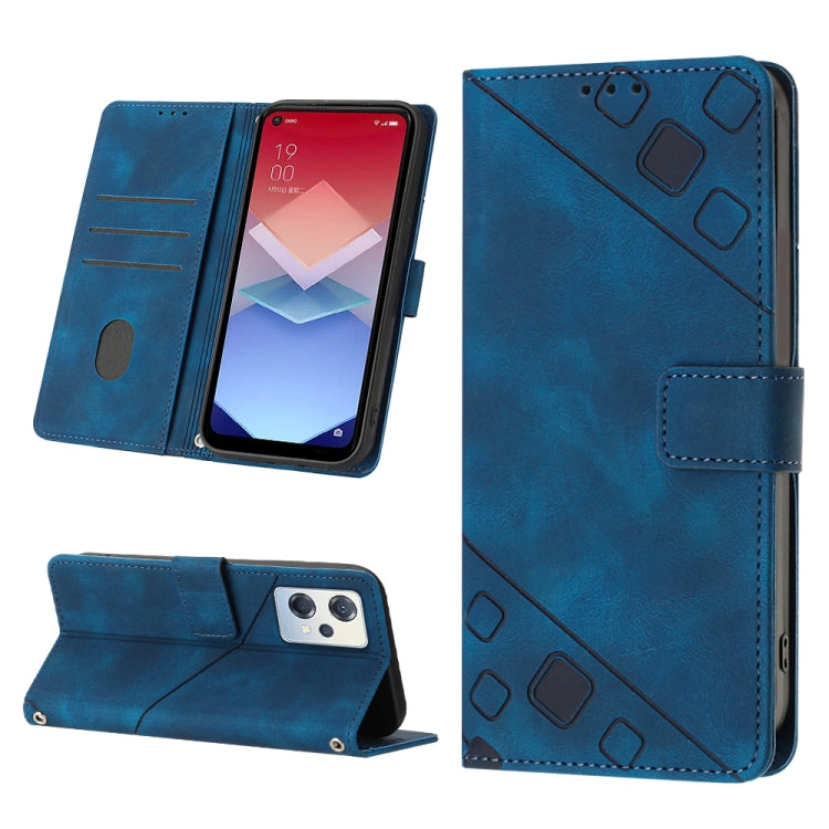 Skin-feel Embossed Leather Phone Case, For OPPO Reno6 5G, For OPPO A9 2020 / A5 2020 / A11X, For OPPO A16 / A54S, For OPPO A16K, For OPPO A57 5G 2022 / Realme V23 / Narzo 50 5G / A77 5G / K10 5G Global / A57 4G / V23i, For OPPO A57E 5G, For OPPO A58 5G...