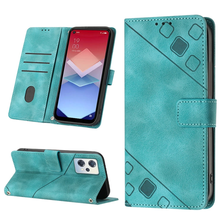 Skin-feel Embossed Leather Phone Case, For OPPO Reno6 5G, For OPPO A9 2020 / A5 2020 / A11X, For OPPO A16 / A54S, For OPPO A16K, For OPPO A57 5G 2022 / Realme V23 / Narzo 50 5G / A77 5G / K10 5G Global / A57 4G / V23i, For OPPO A57E 5G, For OPPO A58 5G...