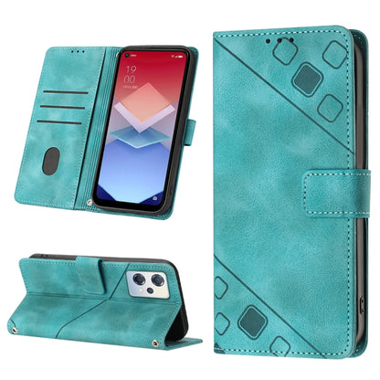 Skin-feel Embossed Leather Phone Case, For OPPO Reno6 5G, For OPPO A9 2020 / A5 2020 / A11X, For OPPO A16 / A54S, For OPPO A16K, For OPPO A57 5G 2022 / Realme V23 / Narzo 50 5G / A77 5G / K10 5G Global / A57 4G / V23i, For OPPO A57E 5G, For OPPO A58 5G...