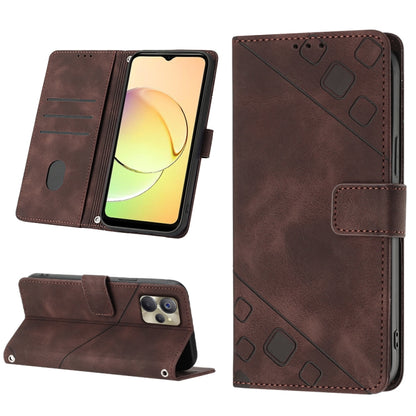 Skin-feel Embossed Leather Phone Case, For OPPO Reno6 5G, For OPPO A9 2020 / A5 2020 / A11X, For OPPO A16 / A54S, For OPPO A16K, For OPPO A57 5G 2022 / Realme V23 / Narzo 50 5G / A77 5G / K10 5G Global / A57 4G / V23i, For OPPO A57E 5G, For OPPO A58 5G...