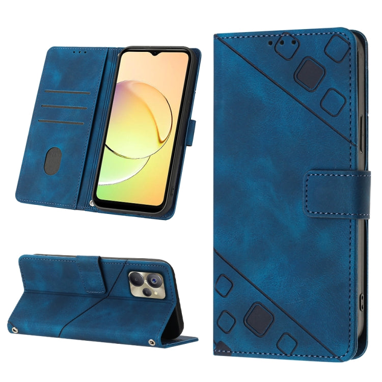 Skin-feel Embossed Leather Phone Case, For OPPO Reno6 5G, For OPPO A9 2020 / A5 2020 / A11X, For OPPO A16 / A54S, For OPPO A16K, For OPPO A57 5G 2022 / Realme V23 / Narzo 50 5G / A77 5G / K10 5G Global / A57 4G / V23i, For OPPO A57E 5G, For OPPO A58 5G...
