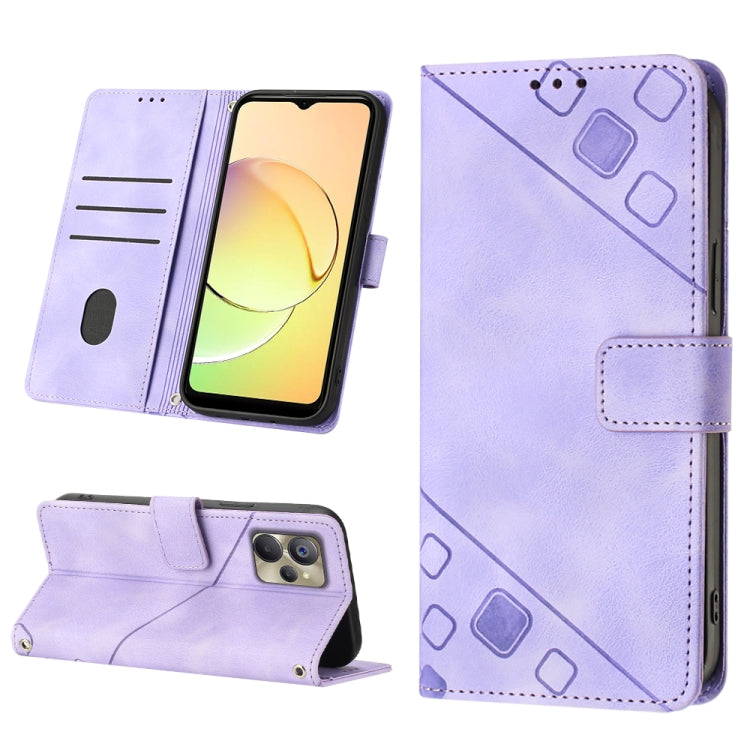 Skin-feel Embossed Leather Phone Case, For OPPO Reno6 5G, For OPPO A9 2020 / A5 2020 / A11X, For OPPO A16 / A54S, For OPPO A16K, For OPPO A57 5G 2022 / Realme V23 / Narzo 50 5G / A77 5G / K10 5G Global / A57 4G / V23i, For OPPO A57E 5G, For OPPO A58 5G...