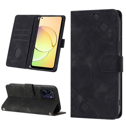 Skin-feel Embossed Leather Phone Case, For OPPO Reno6 5G, For OPPO A9 2020 / A5 2020 / A11X, For OPPO A16 / A54S, For OPPO A16K, For OPPO A57 5G 2022 / Realme V23 / Narzo 50 5G / A77 5G / K10 5G Global / A57 4G / V23i, For OPPO A57E 5G, For OPPO A58 5G...