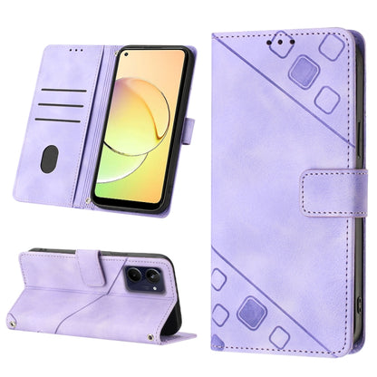 Skin-feel Embossed Leather Phone Case, For OPPO Reno6 5G, For OPPO A9 2020 / A5 2020 / A11X, For OPPO A16 / A54S, For OPPO A16K, For OPPO A57 5G 2022 / Realme V23 / Narzo 50 5G / A77 5G / K10 5G Global / A57 4G / V23i, For OPPO A57E 5G, For OPPO A58 5G...