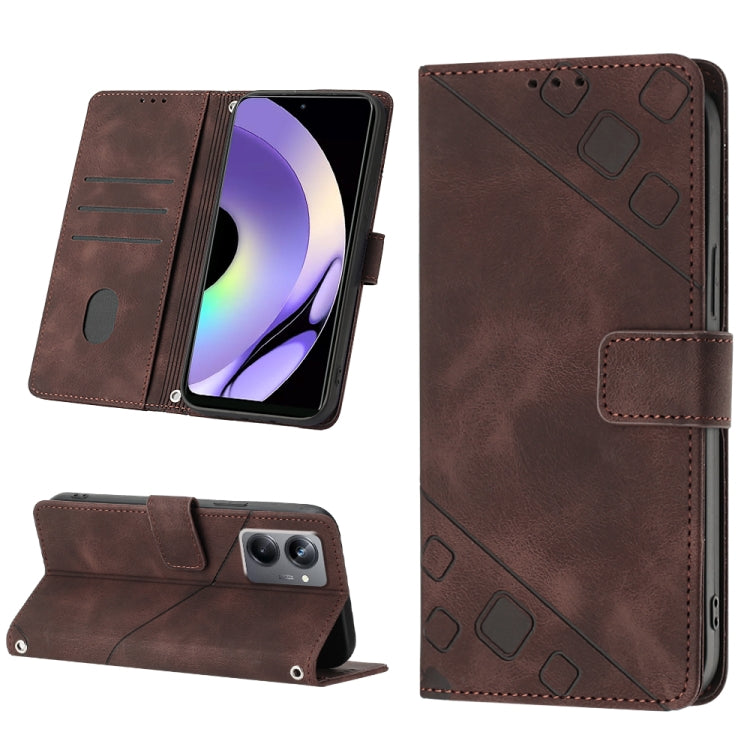 Skin-feel Embossed Leather Phone Case, For OPPO Reno6 5G, For OPPO A9 2020 / A5 2020 / A11X, For OPPO A16 / A54S, For OPPO A16K, For OPPO A57 5G 2022 / Realme V23 / Narzo 50 5G / A77 5G / K10 5G Global / A57 4G / V23i, For OPPO A57E 5G, For OPPO A58 5G...