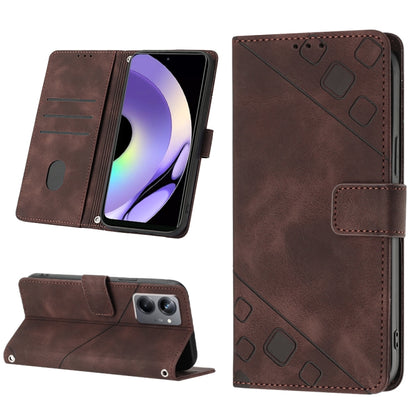 Skin-feel Embossed Leather Phone Case, For OPPO Reno6 5G, For OPPO A9 2020 / A5 2020 / A11X, For OPPO A16 / A54S, For OPPO A16K, For OPPO A57 5G 2022 / Realme V23 / Narzo 50 5G / A77 5G / K10 5G Global / A57 4G / V23i, For OPPO A57E 5G, For OPPO A58 5G...