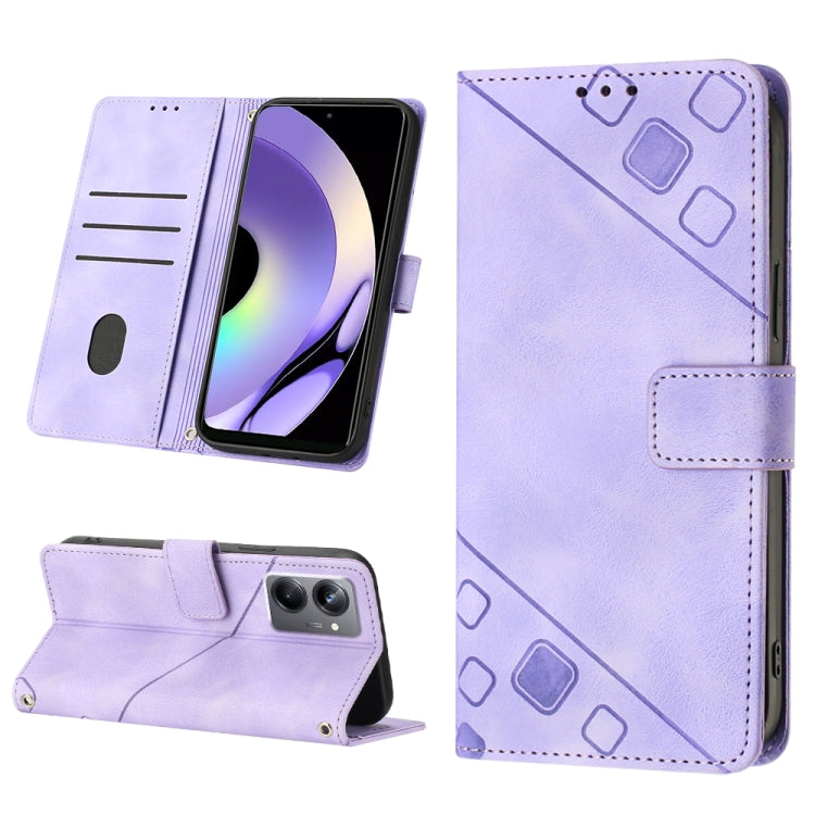 Skin-feel Embossed Leather Phone Case, For OPPO Reno6 5G, For OPPO A9 2020 / A5 2020 / A11X, For OPPO A16 / A54S, For OPPO A16K, For OPPO A57 5G 2022 / Realme V23 / Narzo 50 5G / A77 5G / K10 5G Global / A57 4G / V23i, For OPPO A57E 5G, For OPPO A58 5G...