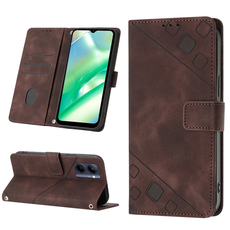 Skin-feel Embossed Leather Phone Case, For OPPO Reno6 5G, For OPPO A9 2020 / A5 2020 / A11X, For OPPO A16 / A54S, For OPPO A16K, For OPPO A57 5G 2022 / Realme V23 / Narzo 50 5G / A77 5G / K10 5G Global / A57 4G / V23i, For OPPO A57E 5G, For OPPO A58 5G...